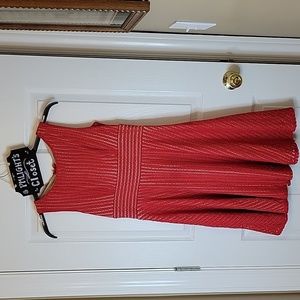 Gabby Skye Dress 4 Red Overlay Tan Lining